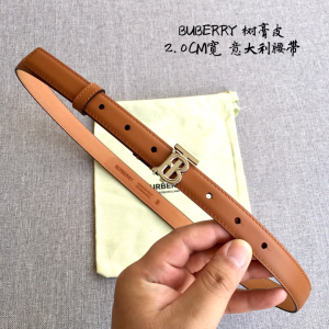 Burberry Monogram TB Brown Calf Leather Belt 20MM Burberry Monogram TB Brown Calf Leather Belt 20MM