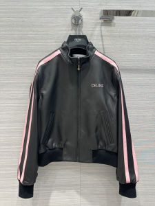 Celine Tracksuit Black Pink Soft Lambskin Leather Jackets Celine Tracksuit Black Pink Soft Lambskin Leather Jackets