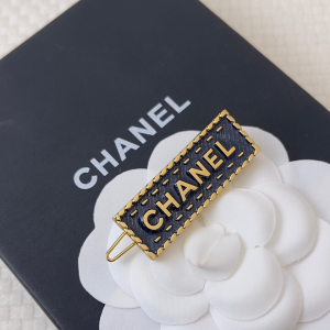 Chanel Monogram Logo Navy Blue Hair Clip