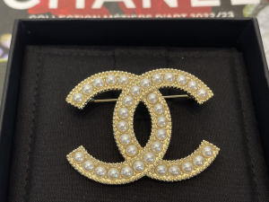 Chanel Pearls CC Logo Brooch
