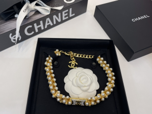 Chanel Pearls CC Logo Choker Necklaces
