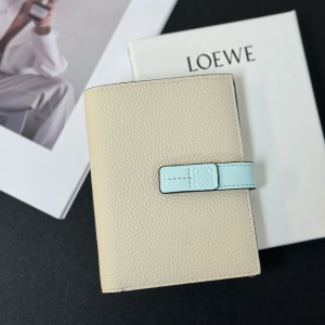 Loewe Small Vertical Wallet Latte White Grained Calfskin Loewe Small Vertical Wallet Latte White Grained Calfskin