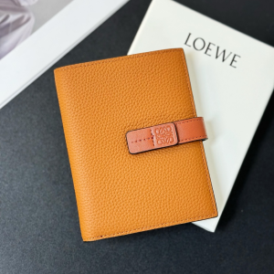 Loewe Small Vertical Wallet Orange Grained Calfskin Loewe Small Vertical Wallet Orange Grained Calfskin