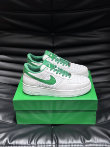 Bottega Veneta x Nike Air Force 1 Sneakers White Green Leather Bottega Veneta x Nike Air Force 1 Sneakers White Green Leather