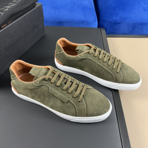 Zegna Green Suede Leather Triple Stitch Sneakers Zegna Green Suede Leather Triple Stitch Sneakers