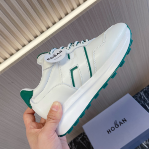 Hogan H641 White Green Leather Lace Up Sneakers Hogan H641 White Green Leather Lace Up Sneakers