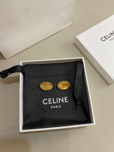 Celine Triomphe Gold Stud Earrings