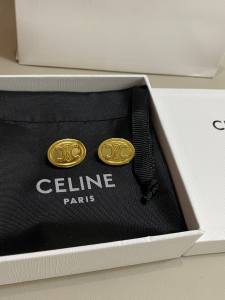 Celine Triomphe Gold Stud Earrings