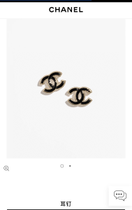 Chanel Black CC Logo Stud Earrings