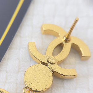 Chanel CC Logo Heart Pendant Earrings