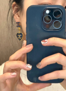 Chanel CC Logo Heart Pendant Earrings