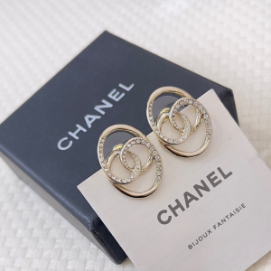 Chanel CC Logo Oval Earrings