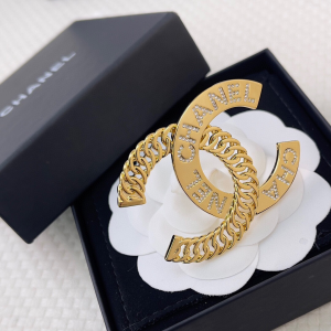 Chanel Gold CC Logo Brooch