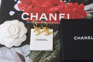 Chanel Gold CC Logo Earrings
