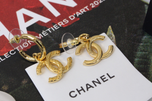 Chanel Gold CC Logo Earrings