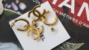Chanel Gold CC Logo Earrings