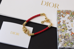 Dior CD Lock Bracelet Red Calfskin