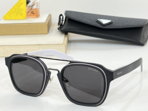 Prada Mirrored Int Square Eyewear Sunglasses SPR07WS White Black Prada Mirrored Int Square Eyewear Sunglasses SPR07WS White Black