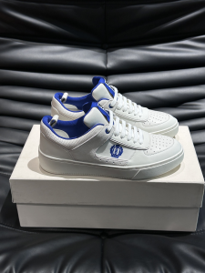 Bally Riweira Logo Embroidered Panelled Royalty Leather Low Sneakers White Blue Bally Riweira Logo Embroidered Panelled Royalty Leather Low Sneakers White Blue