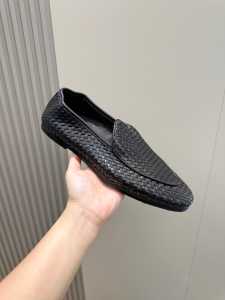 Bottega Veneta Sunday Slipper Driver Flat Black Smooth Lambskin with Allover Intrecciato Bottega Veneta Sunday Slipper Driver Flat Black Smooth Lambskin with Allover Intrecciato