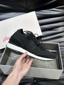 Brioni Black Knitted Sock Fabric and Suede Sneakers Brioni Black Knitted Sock Fabric and Suede Sneakers