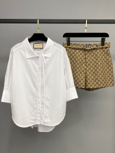Gucci Beige GG Canvas Shorts