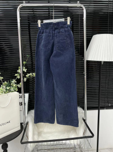 Miu Miu Navy Blue Velvet Pants