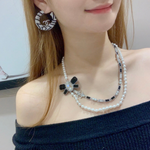 Chanel CC Crystal Hoop Earrings