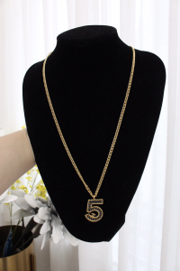 Chanel Navy Blue N5 Pendant Necklaces
