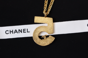 Chanel Navy Blue N5 Pendant Necklaces