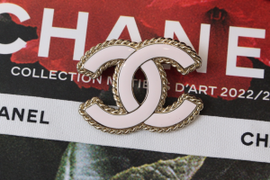 Chanel Pink CC Logo Brooch