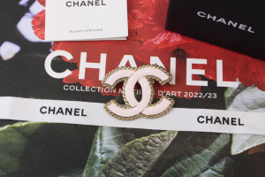 Chanel Pink CC Logo Brooch