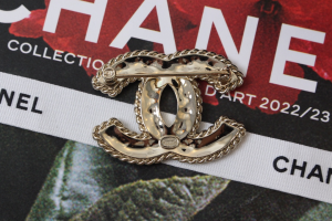 Chanel Pink CC Logo Brooch