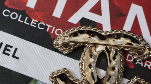 Chanel Pink CC Logo Brooch