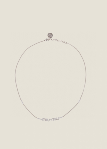 Miu Miu Silver Metal Logo Necklaces