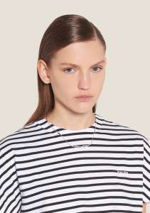 Miu Miu Silver Metal Logo Necklaces