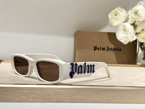 Palm Angels Rectangle Frame Eyewear Sunglasses PER1001 White Brown Palm Angels Rectangle Frame Eyewear Sunglasses PER1001 White Brown