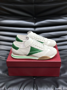 Bally Sussex Mens Sneakers White Green Calfskin and Suede Bally Sussex Mens Sneakers White Green Calfskin and Suede