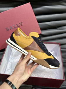 Bally Sussex Mens Sneakers Yellow Brown Black Calfskin and Suede Bally Sussex Mens Sneakers Yellow Brown Black Calfskin and Suede