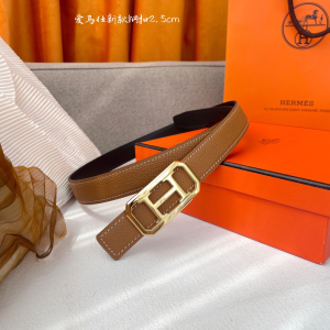 Hermes Brown Leather Belt 25MM