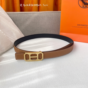 Hermes Brown Leather Belt 25MM