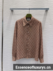 Gucci GG Damier Silk Crepe Shirt