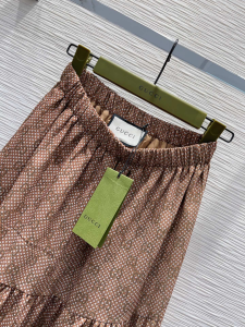 Gucci GG Damier Silk Skirt