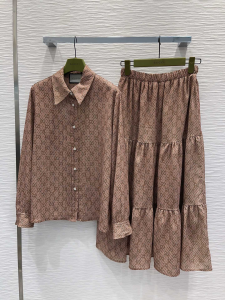 Gucci GG Damier Silk Skirt