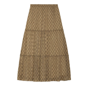 Gucci GG Damier Silk Skirt
