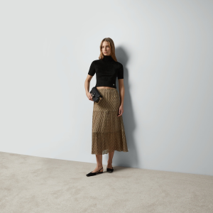 Gucci GG Damier Silk Skirt