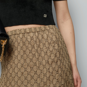 Gucci GG Damier Silk Skirt