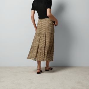 Gucci GG Damier Silk Skirt