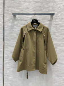 Dior Cape Effect Peacoat Beige Cotton Gabardine Dior Cape Effect Peacoat Beige Cotton Gabardine