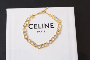 Celine Geometric Gold Strass Bracelets
